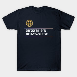 Epcot Spaceship Earth Coordinates T-Shirt